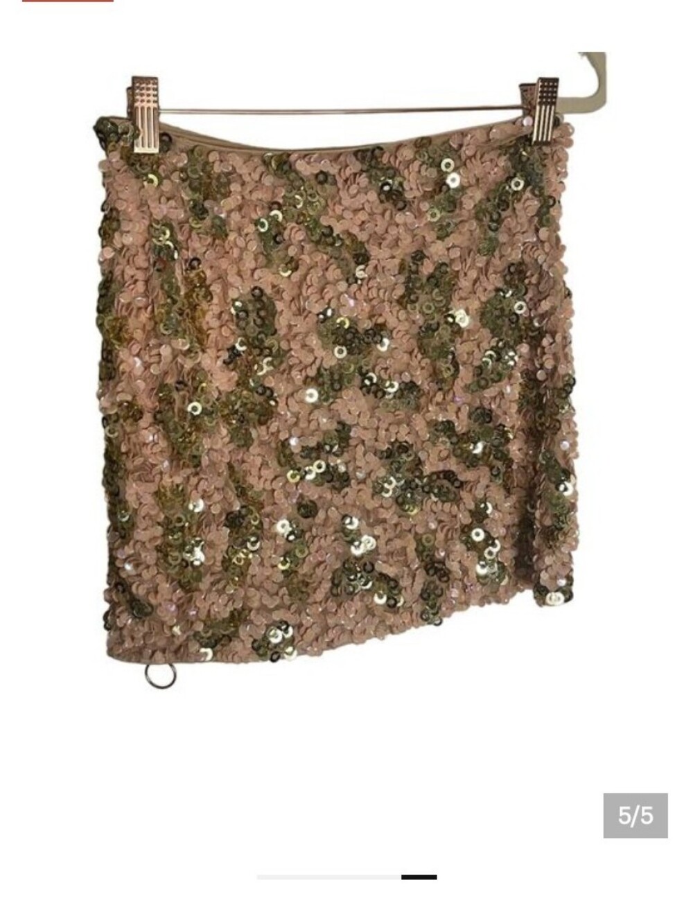 Revolve Sample Pencil Bling Party Sequin Mini Skirt Pink and Gold Size Small - Picture 5 of 5